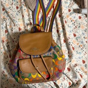 Coach rainbow backpack